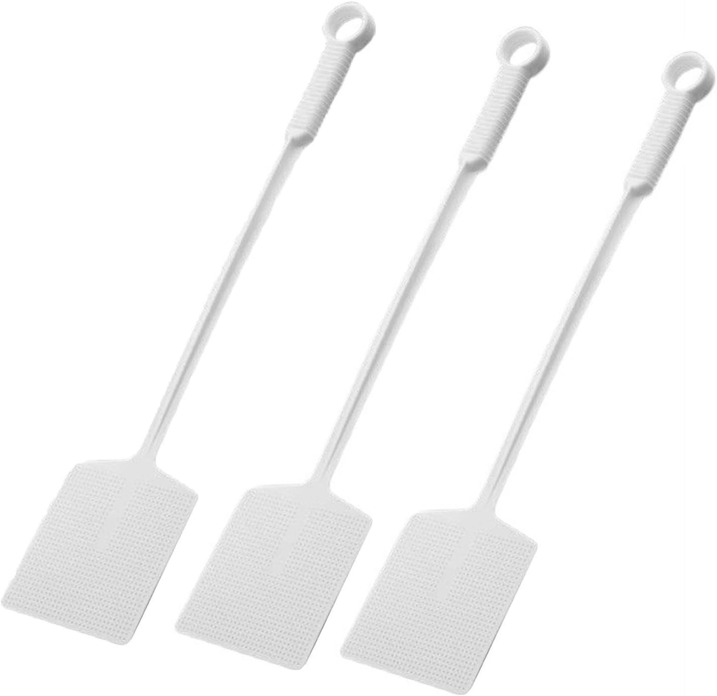 3 Pcs Flexible Fly Swatter, Manual Bug Swatter for Indoors, Modern Simple Style Durable Long and Thickened Flyswatter, Lightweight Fly Killer for Flies & Gnats(White)