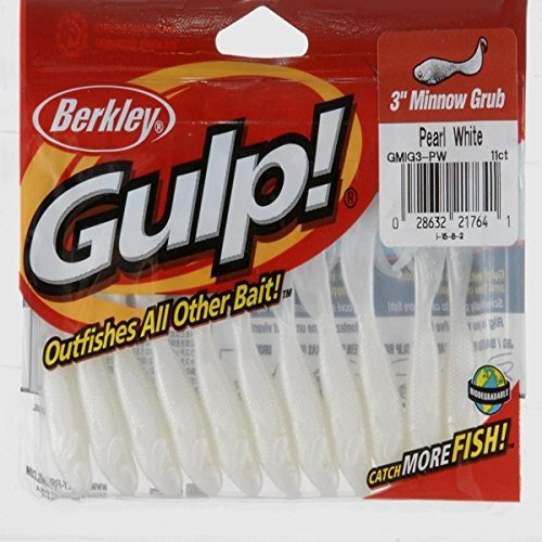 Berkley Gulp! Minnow Grub , Pearl White, 3-Inch