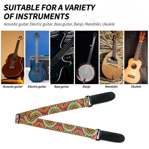 Image of MOCKING BIRD Guitar Belt with guitar wall mount hanger Adjustable Buckle Guitar strap for acoustic Guitar Electric Guitar bass Guitar Hanger with Colourful Plectrum picks