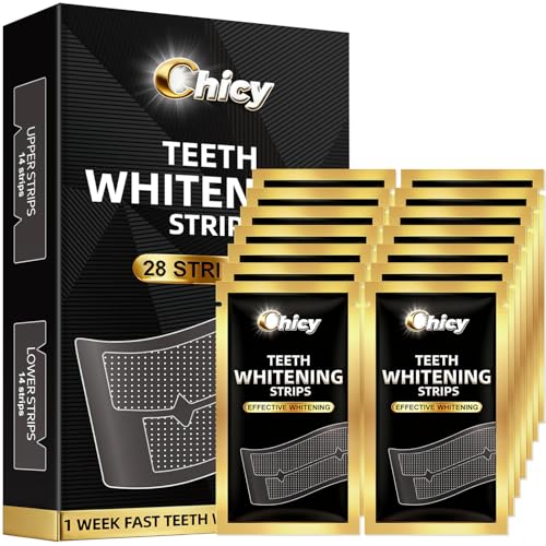 Bande Blanchiment Dentaire 28 Bandes - Whitening Strips Doux - Effective Blanchiment Dentaire -Élimine les Taches de Café/Thé/Vin - Insensibilité Bandes...