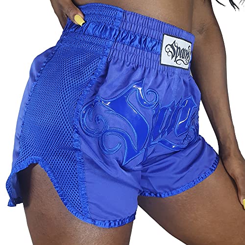 Short de Muay Thai Modelagem Tailandesa - Spank (Azul, P)