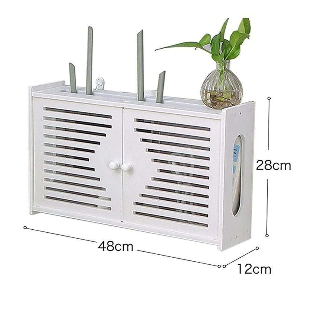 Scatola portaoggetti decorativa da parete, per la gestione dei cavi, rifugio sicuro ed elegante per router e cavi, design cavo per una facile installazione