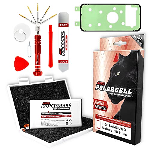 PolarCell Batterie pour Samsung Galaxy S8 Plus | S8+ SM-G955F | remplace EB-BG955ABE | avec Outils et Colle de Cadre dans Un kit Professionnel | Batterie...