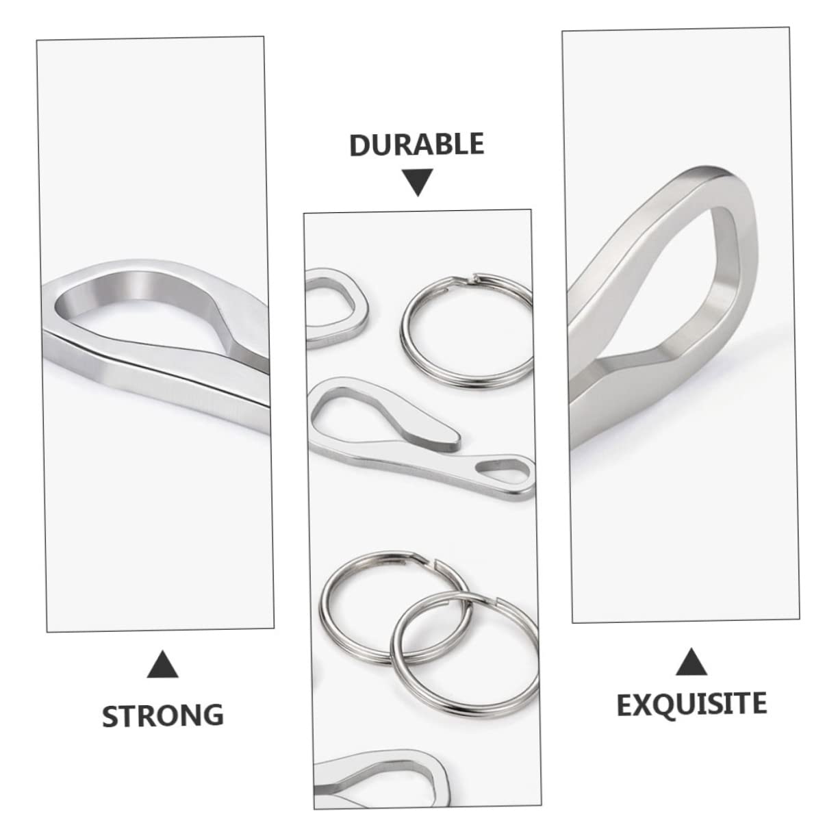 BESPORTBLE Portachiavi Moschettone Chiave Moschettone per Chiavi Fibbie Esterne in Argento Gancio per Auto Ganci per Auto Clip per Chiavi Silver Acciaio Inossidabile