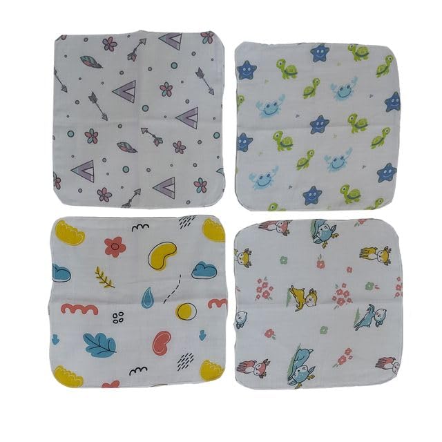 Paletto Muslin Cotton Baby Napkins – Soft and Reusable Washcloths – Quick-Dry Face and Body Towels – Multicolour Cloth Set for Newborns and Kids - SK WCS42 Combo P6-image-36