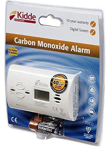 KIDDE 7DCOC Carbon Monoxide Alarm with Digital Display, Battery Operated