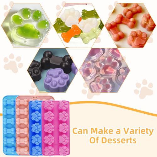 Backmatte Hundekekse, 6 Stück Hundeleckerli Silikonform, Backmatten Für Hundeleckerlies Mit Bürste Und Schaber, Bpa-Frei, Antihaftbeschichtung, Für Diy Hundeleckerlis, Schokolade, Kekse, Eiswürfel