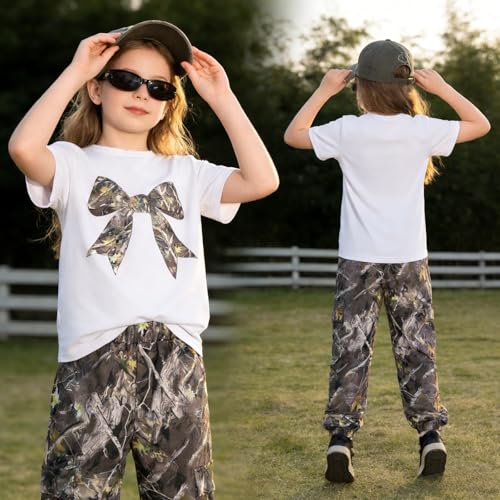 Image of Tween Girl Clothes 2 Piece Outfit Summer Short Sleeve Top + Jogger Pants Spring Fall Clothing Set Size 4-14 Years