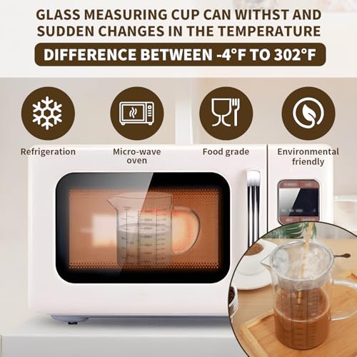 Set de vasos medidores de vidrio 1000 ml y 350 ml miniatura 5