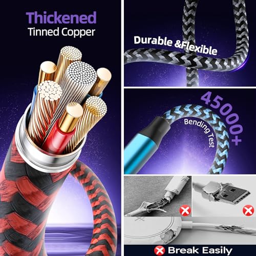 Image of Travel Essentials 4in2 Multi Charging Cable for iPhone Watch Charger,USB A /C to 3 Type C /iWatch Charger,Charging Cables for Multiple Devices Compatible with iWatch 11-1 /Ultra /SE&iPhone 17-12 5FT