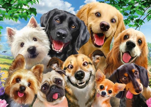 Schmidt, Dog Selfie Puzzle - 500pc, Puzzle, Ages 12+, 1 Players