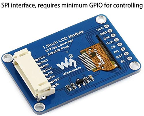 Image of 1.3inch LCD Display Module IPS Screen 240x240 HD Resolution with Embedded Controller Communicating via SPI Interface RGB, 65K Display Color