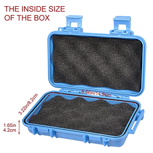 Image of Water Proof Case, Dry Storage Box, Shockproof Waterproof Box with 2 U‑Shape Buckle, Plastic Storage Container for Cameras, Phones, Camping, Fishing, Hiking(small-Blue)