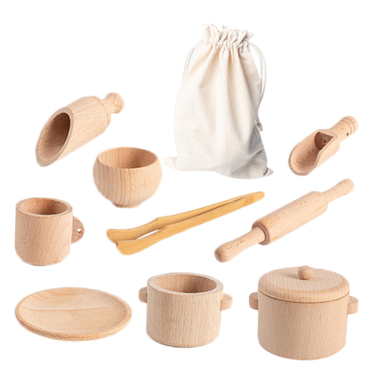 Tè Legno Finzione per Tea Party Dei Kit Interattivo Ruolo e Sviluppo Sensoriale per Feste con Genitori e