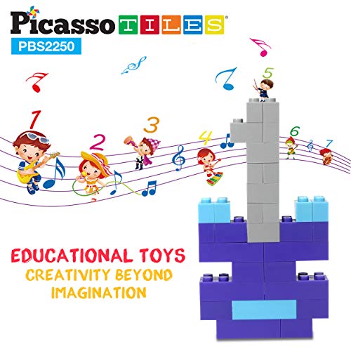 Image of PicassoTiles 2250 Piece Brick Building Blocks STEM Creative Imaginative Color Vibrant Sensory Toy Mix & Match Kit 11 6 Unique Shape Construction Block Playset Kids Boys & Girls Age 3+