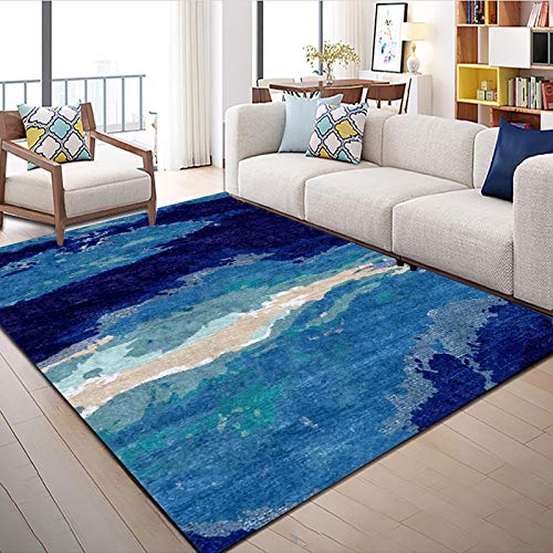 Tapis bleu abstrait pour décoration de chambre et salon 200x290