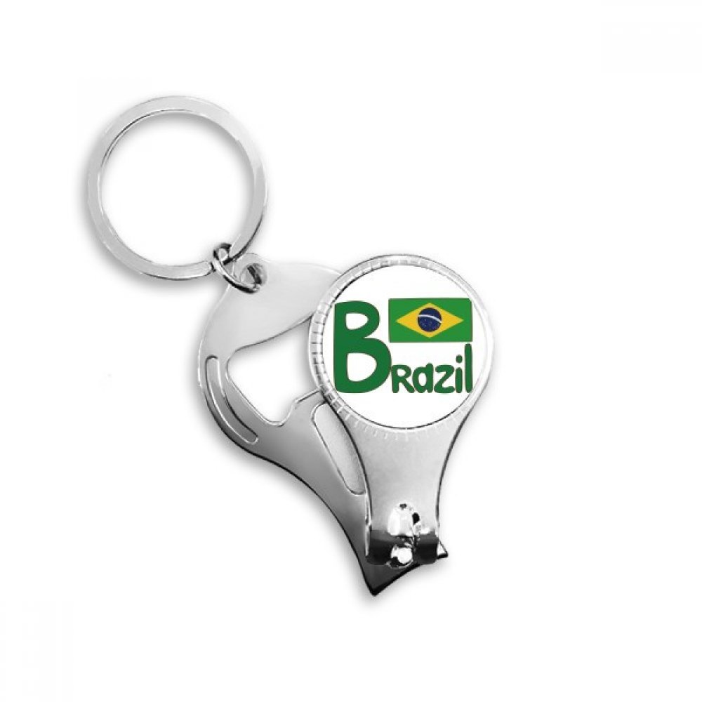 Porte-clés décapsuleur drapeau du Brésil vert pour ouvrir sans effort - 4