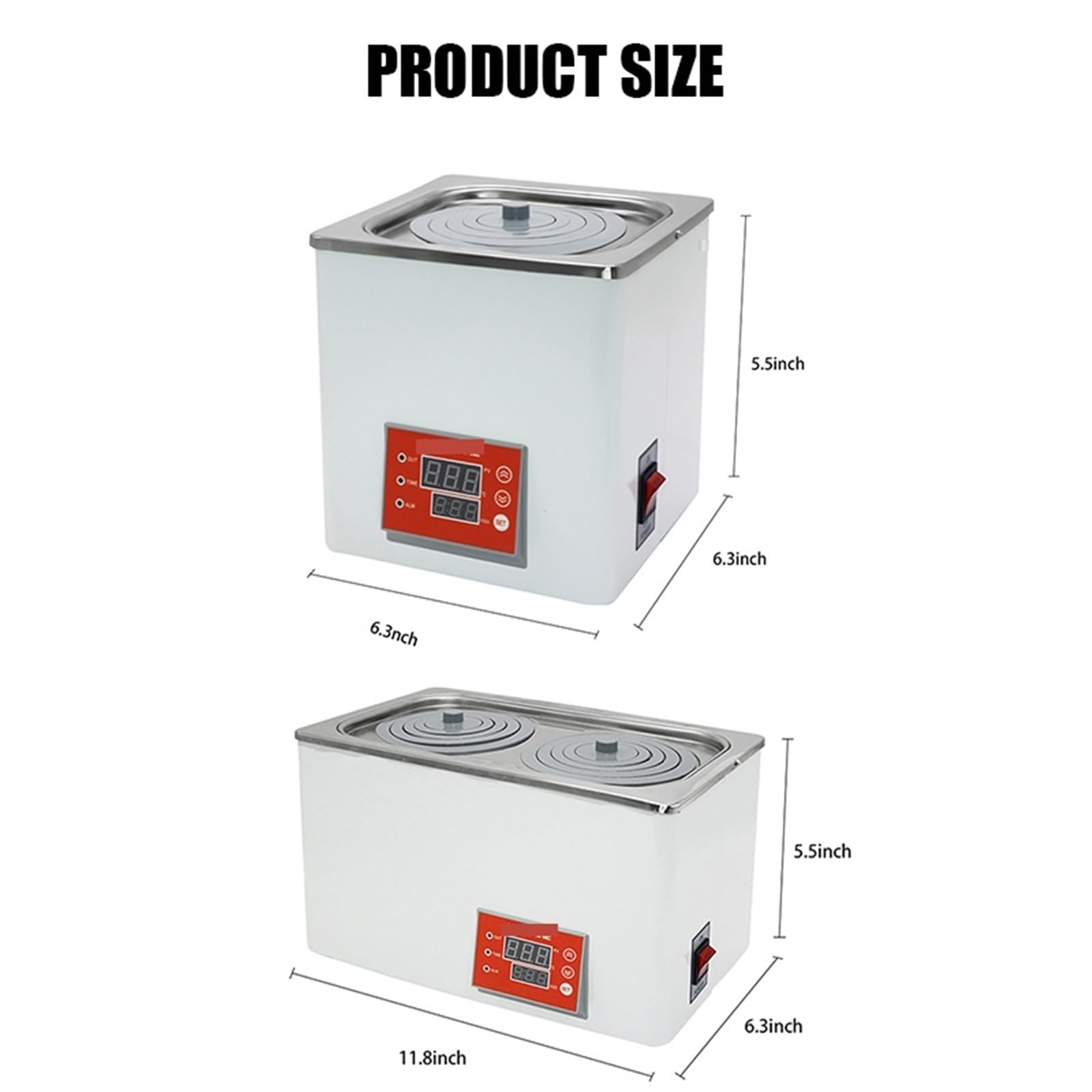 Łaźnia wodna laboratoryjna z wyświetlaczem cyfrowym, termostatyczna grzałka, zbiornik laboratoryjny o pojemności 3 l, otwory 1/2"(1HOLE)