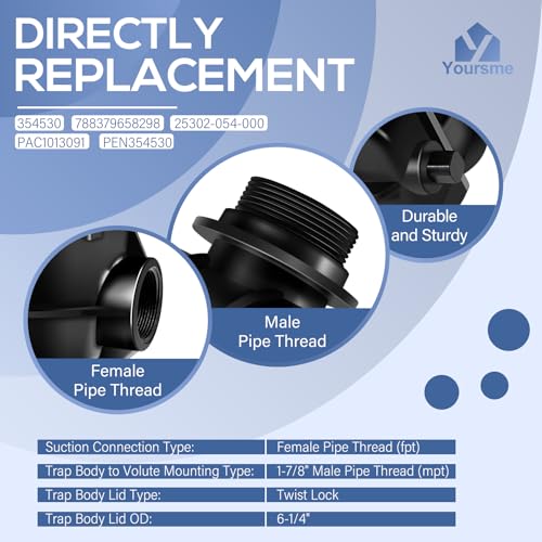 Yoursme Pool Pump Pot 354530 Pot Replacement for Pac Fab/Sta-Rite Dynamo Aboveground Swimming Pool Pump Strainer by Yoursme - Image 3