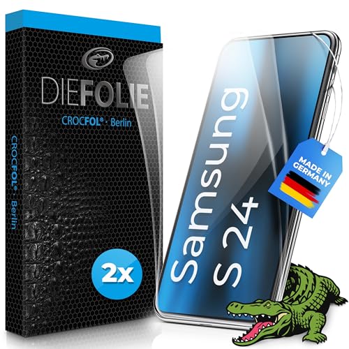 Crocfol für Samsung Galaxy S24 - Schutzfolie vom Testsieger [2 St.] - selbstheilende Premium 5D Langzeit-Premiumschutzfolie (Case-Friendly)