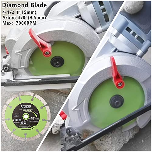 Fachlich 4-1/2" Circular Saw Blades Set,6Pcs Hss/Tct/Diamond Saw Blades For Cutting Wood Metal Plastic Tile 3/8 Inch Arbor #TOP4