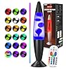 PHEJIE Lámpara de Lava LED con Mando a Distancia, 17 Colores Cambiantes con Modo Automático, Temporizador 8H, Alcance 15m, Lámpara de Ambiente para Dormitorio, Oficina, Salón