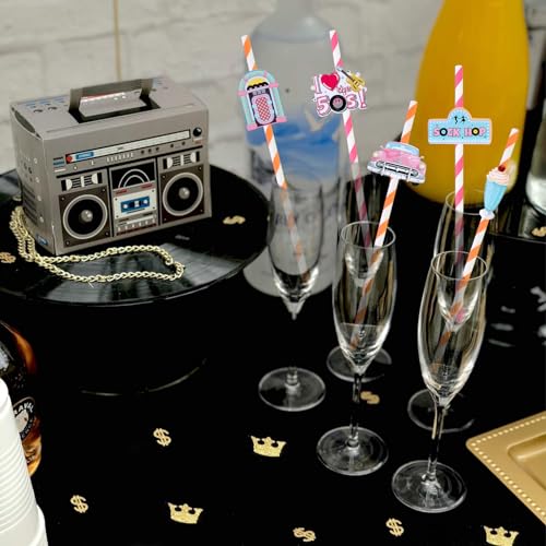 Serencatcher 50 pitillos de papel de fiesta 50s miniatura 4