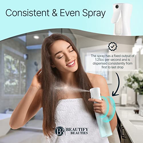Image of BeautifyBeauties Hair Spray Bottle - Ultra Fine Continuous Water Mister for Hairstyling, Cleaning, Plants, Misting & Skin Care (Black, 10.1 Ounces)