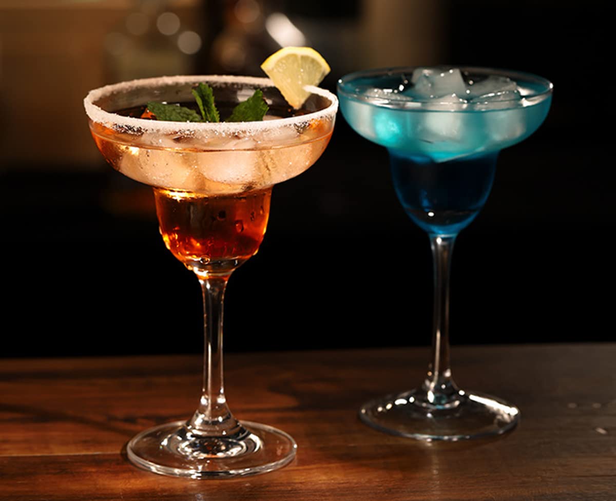 Bicchieri Margarita, set da 2 – bicchieri da cocktail margarita – bicchieri trasparenti per bere martini, manhattan, vodka, gin e cocktail (6 oz)…