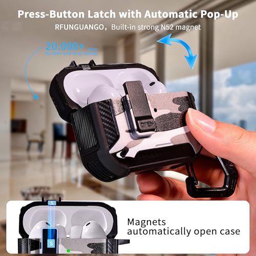 Image of AirPods Pro 3 Case with Safety Lock Phone Stand Magsafe, Camo Snow