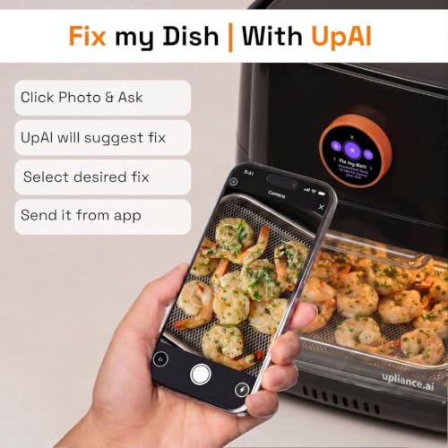 Image of Upliance Air Fryer Oven 12L | AMOLED Smart Dial | Crispy, Juicy & Golden Texture Control | Fry, Bake, Grill & Roast | 360 Air Circulation | 90% Less Oil | See-Through Window | 1800W | 2 Yr Warranty