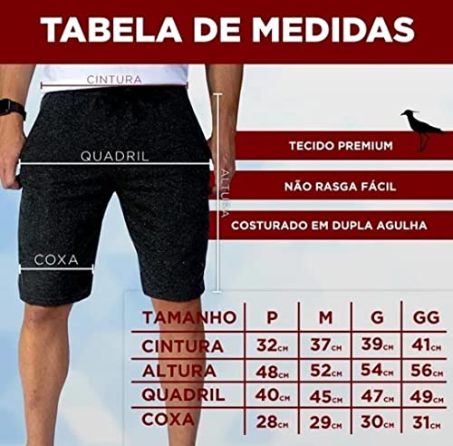 Kit 5 Peças Bermudas Moletom Academia Shorts Pronta Enterga Ducam (as2, alpha, m, regular, regular)