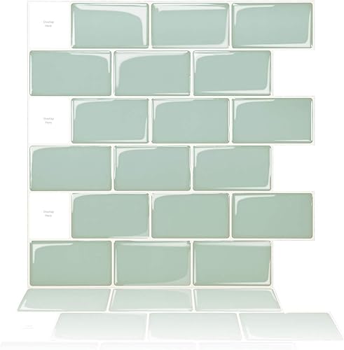 10 hojas adhesivas para baldosas, pegar y despegar para salpicaduras 12"x12"