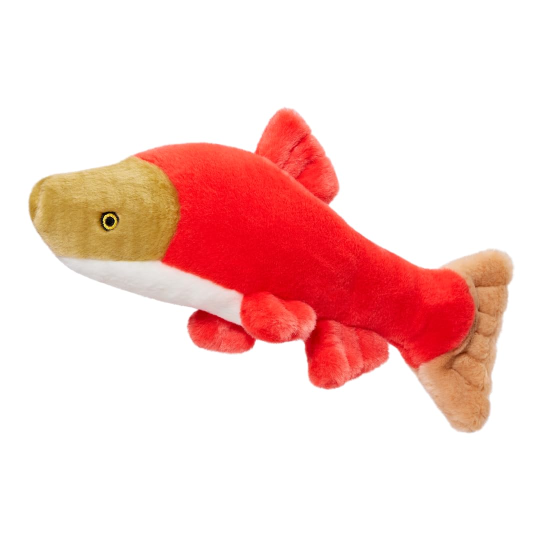 Fluff & Tuff, Cedar Salmon, Durable Plush Dog Toy, orange, Medium - Image 2