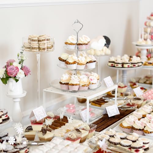 JJYHEHOT 6 Sets Cake Stand Fittings, 32 cm 3 Tier Afternoon Tea Stands Handle Hardware Holder for Wedding and Party Making Resin Cupcake Dessert Platter Stand - Image 3
