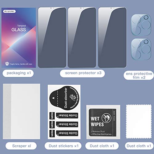 51olvVJRCrL Peafowl Compatible with iPhone 12 Pro Max Screen Protector, 2 Pack Privacy Tempered-Glass Screen Protector + 2 HD Tempered Glass Camera Lens Protector+ Film set - Image 8