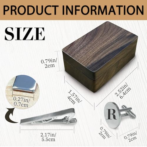 Custom Cufflinks for Men Gift Personalized Engraved Cuff Links Tie Clip Set with Engraved Wood Box Customized Wedding Cufflinks Jewelry Gift for Groom Father's Day4
