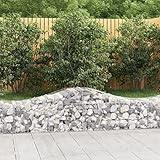 WKIEQACO Haus & Garten, Möbelgewölbte Gabionenkörbe, 10 Stück, 200 x 50 x 40/60 cm, verzinktes Eisen