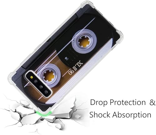 Miniatura 5 de FAteam - Funda para Galaxy S10 Plus, con esquinas reforzadas, TPU suave, parachoques suave, cinta de casete de música retro, compatible con Samsung
