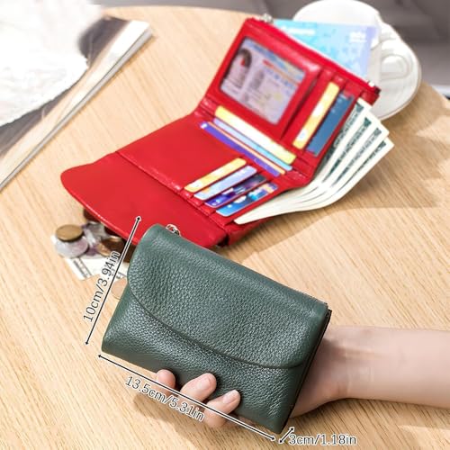 Unisex Pebble Leather Wallet, Short Genuine Leather Purse for Coins And Cards, Small Wallets for Women, 5.3In Short Genuine Leather Coin Card Holder, Genuine Leather Wallets for Men and Women (A)4