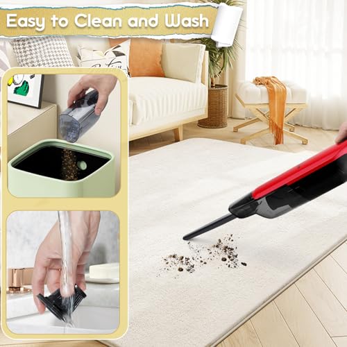 Image of Handheld Vacuum Cordless,Dust Busters Cordless with Storage Dock,15KPA High Power Portable Vacuum Vordless,USB Quick Charge,Mini Vacuum with Multi-Nozzles & Washable Filter,Red
