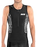 SLS3 Tri Top Men - Triathlon Shirt Men - Men`s Tri Tops - FRT 2 Pocket Jersey Singlet Tank Ideal from Sprint to 1/2 Ironman