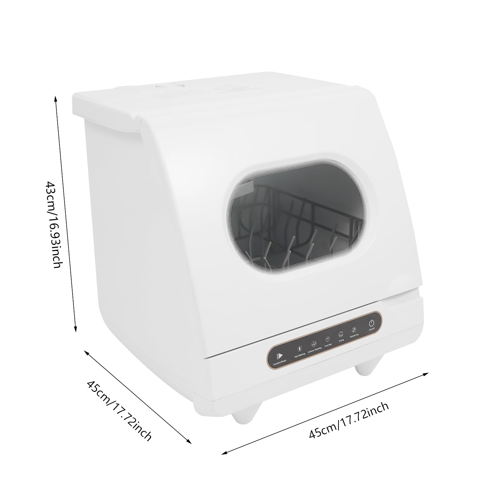 Mini lavastoviglie 800 W, 4 programmi, lavastoviglie da tavolo indipendente per 4-6 set di posate, asciugatura automatica, lavastoviglie 55-72 °C, ambiente di lavoro [classe energetica B]
