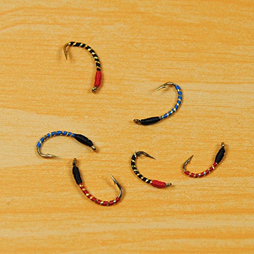 Paystore Red Hed Black Body, 12 : [10 PCS] #12#10#14 Red Black bluee Buzzer Nymph Fly for Trout Fishing/Saltwater Sabiki Rig Making Baits/Hegene Lure Hooks