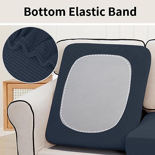 Image of Easy-Going Stretch 2 Pieces Loveseat Couch Cushion Cover for 2 Seat
