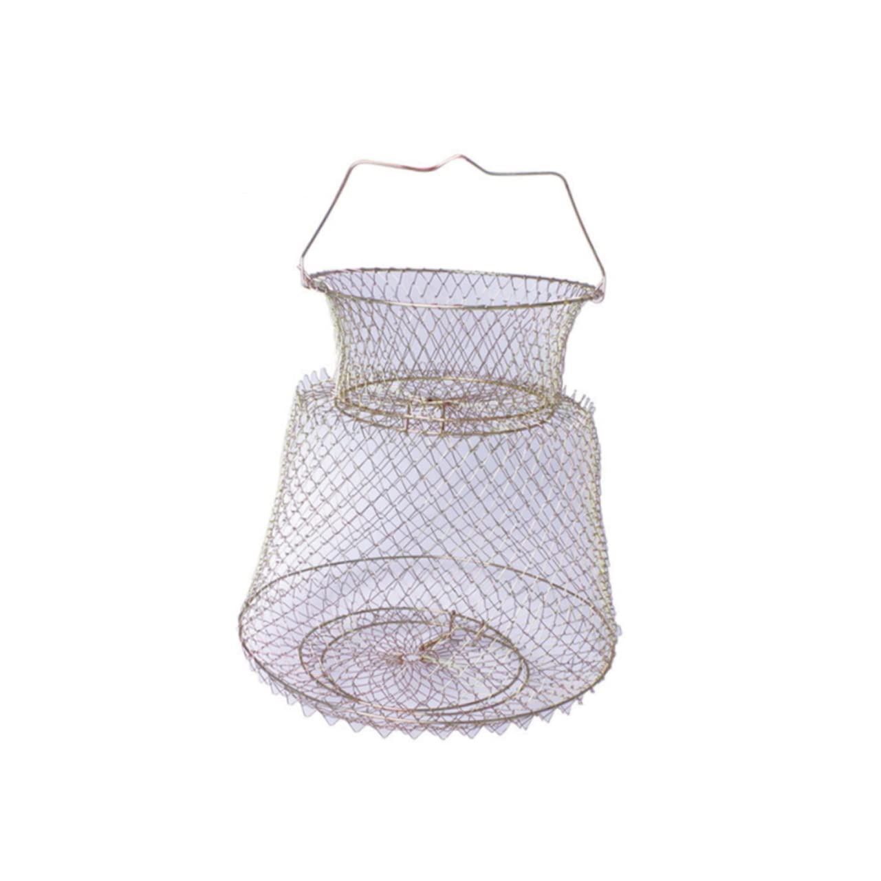 BESPORTBLE Filet De Pêche Pliable Attrape-Crabe des Sables Poignée De Poteau Filet D'appât Trousse Paniers à Poisson en Fil Métallique Filets Paniers à Crabe pour Le Crabe Piège à Pêche