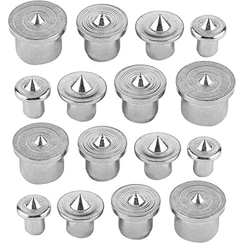 16 Pcs Dowel Centre Point Durable 6-12mm Dowel Pin Center Woodworking Alignment Tool for Woodwork Drill Tools (Solid) Cover