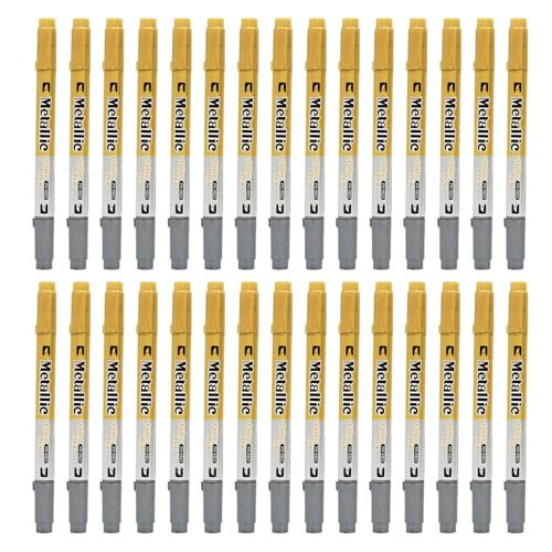 Couleur métallique intense avec ce stylo double face argenté pour tout support