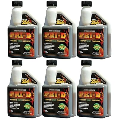 PRI-D Diesel Fuel Treatment and Stabilizer, 16 oz (6 Pack) Super Concentrated Formula Improves Lubricity, Fuel Stability, Engine Performance, Reduces Emissions, Protects Diesel Fuel System