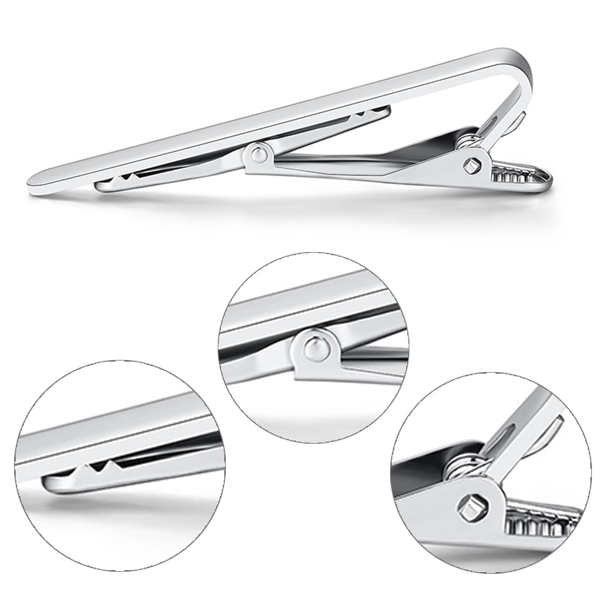 Lot De 2 Pinces à Cravate Homme - Modèle Slim, Finition Or Et Argent, Pour Costume Et Chemise